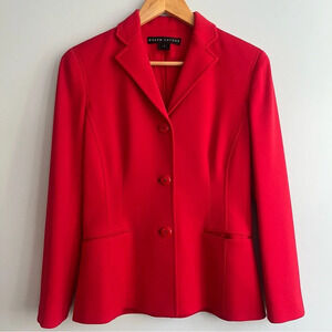 Ralph Lauren Black Label Wool Blend  Red Notched Collar Blazer Size 4